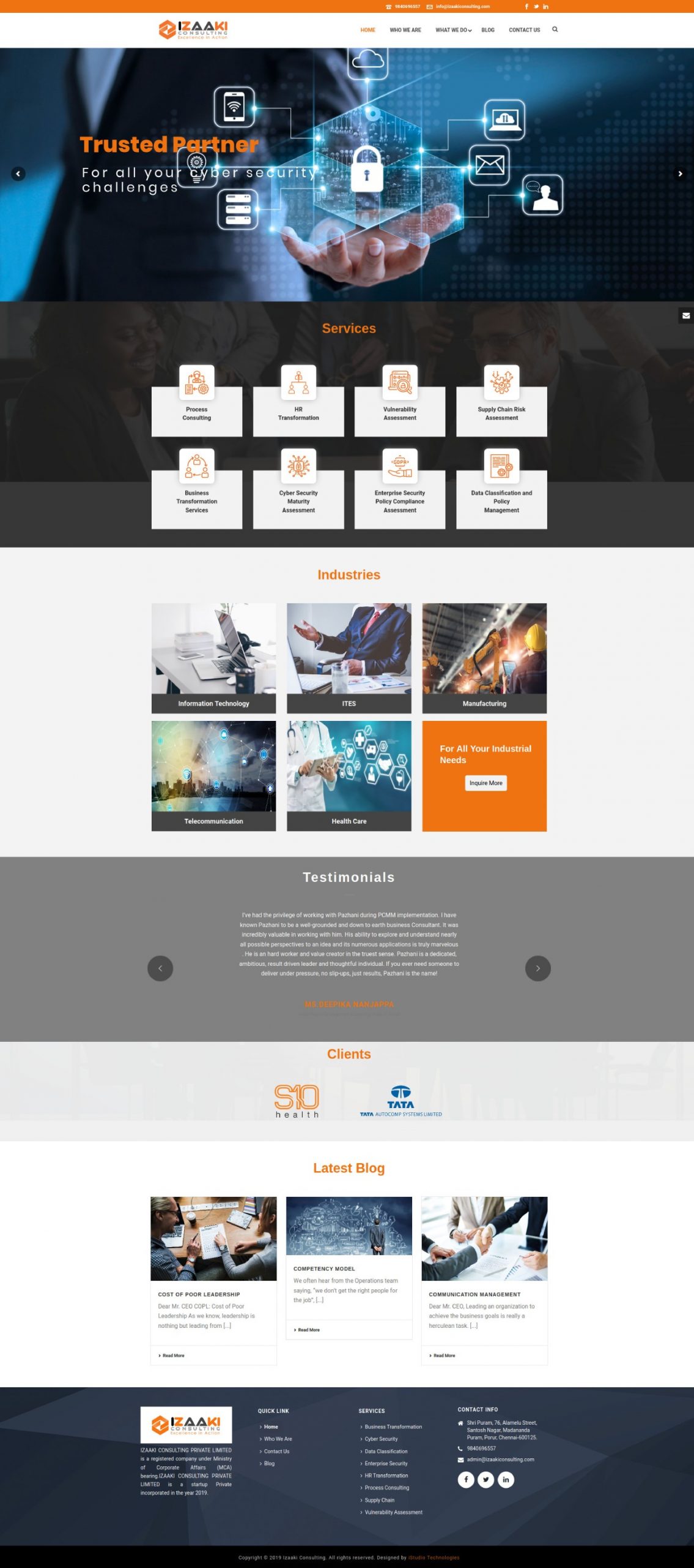 Izakki Consulting -homepage - iStudio Technologies