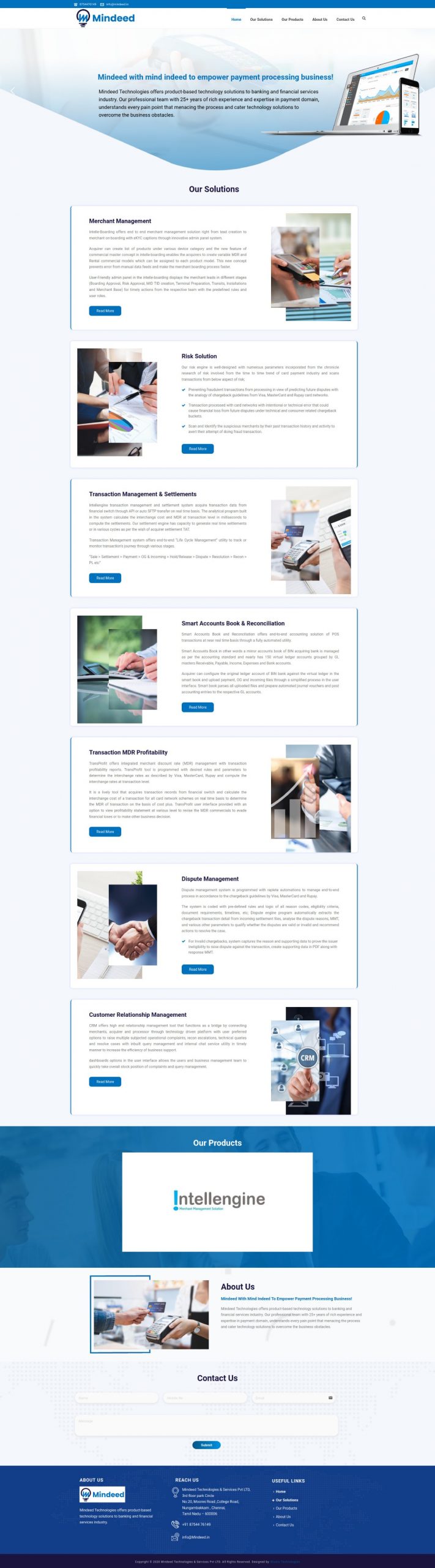 Mindeed Technologies -homepage - iStudio Technologies