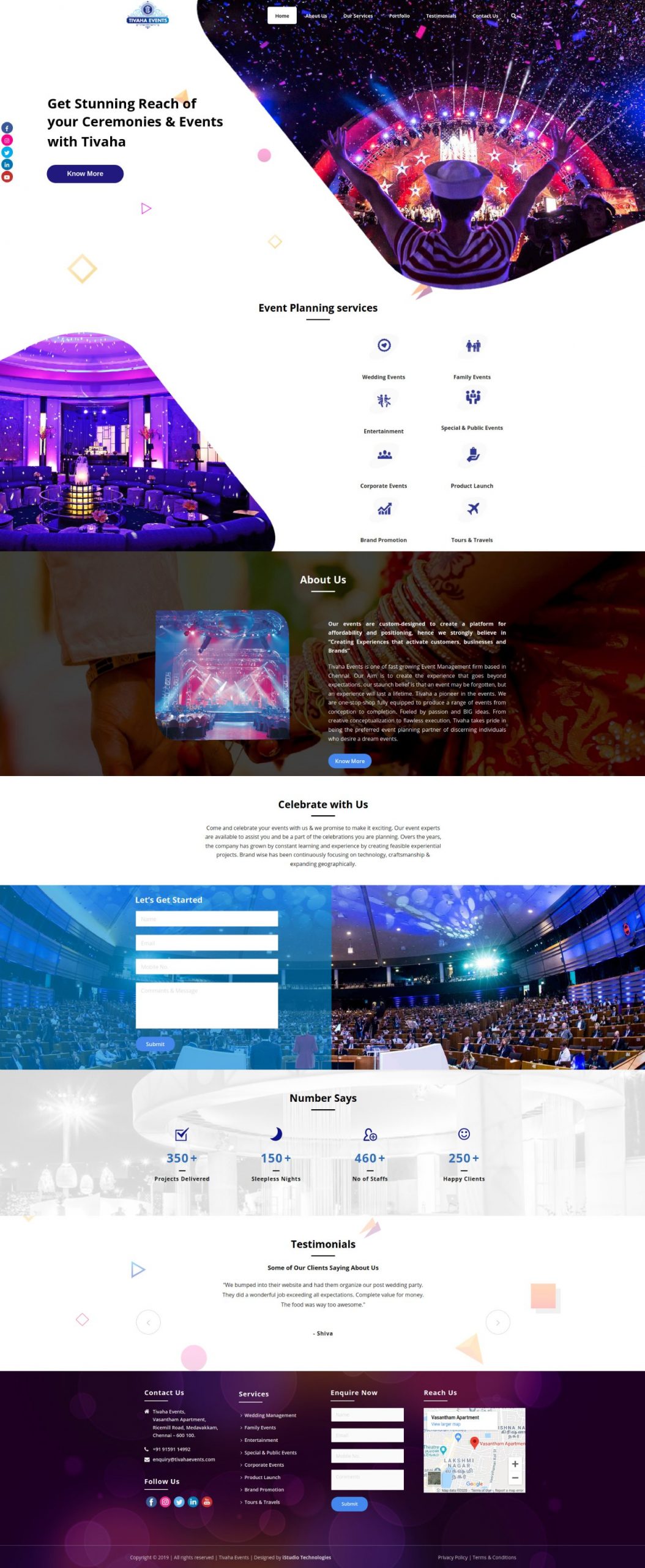 Tivaha Events -homepage - iStudio Technologies
