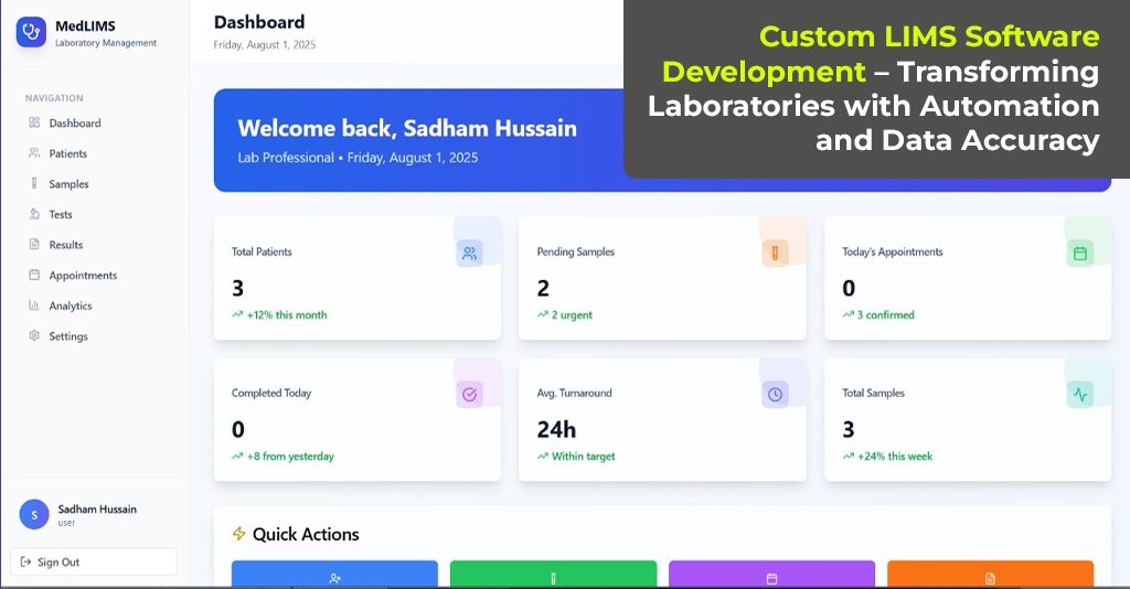 Custom LIMS Software Development, Laboratory Information Management System